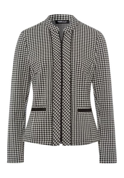 Blazer met revers met trendy houndstooth-patroon