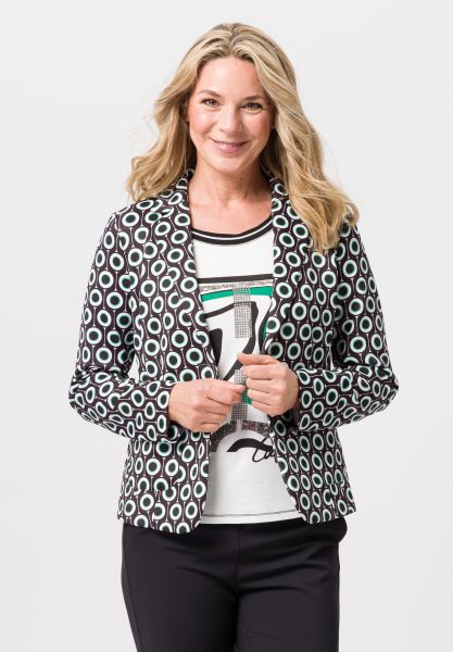 Blazer met revers met cirkelvormige print