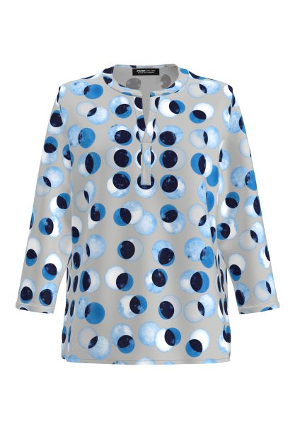 Blouse shirt met pomponprint