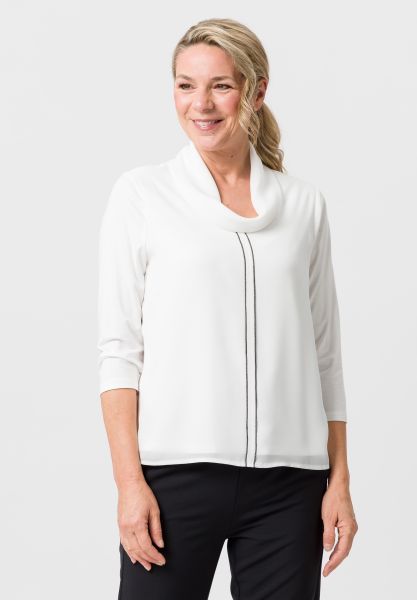 Blouse overhemd met elegant sierstiksel