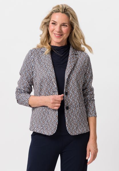 Blazer met revers met opvallende print