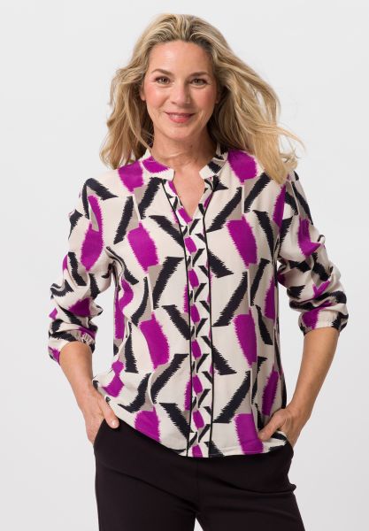 Blouse met vrouwelijke opstaande tailleband