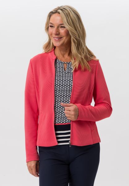 Blazer jasje gemaakt van tricot rib met ritssluiting